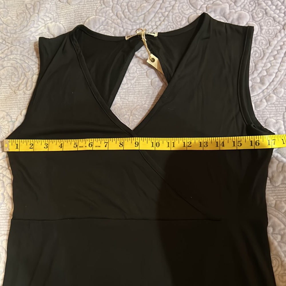 Moral Fiber sleeveless v neck keyhole back maxi dress. Sz L - Picture 5 of 6